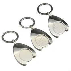 U4LE Stylish Trolley Coin Holder Keyring Convenient Keychain Supermarket Shopping Cart Chain Euro/Blabk Tokens