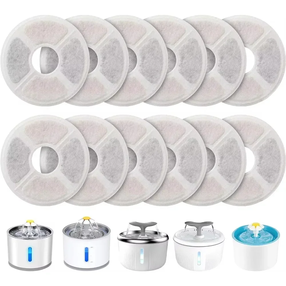 Novo filtro de substituição para fonte potável de água para cães e gatos, filtros substituídos de carbono ativado, dispensador de fonte, alimentadores, 6-12 peças