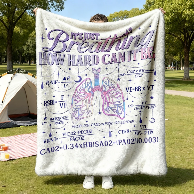 Respiratory Therapy Flannel Blanket It's Just Breathing How Hard Can It Be Flannel Throw