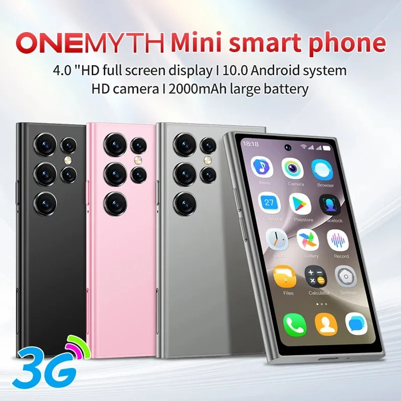 Novidades ONEMYTH S25 Pro Mini 3G Smartphone 4,0 polegadas tela cheia 2000mAh 2GB RAM 16GB ROM Dual SIM com Play Store