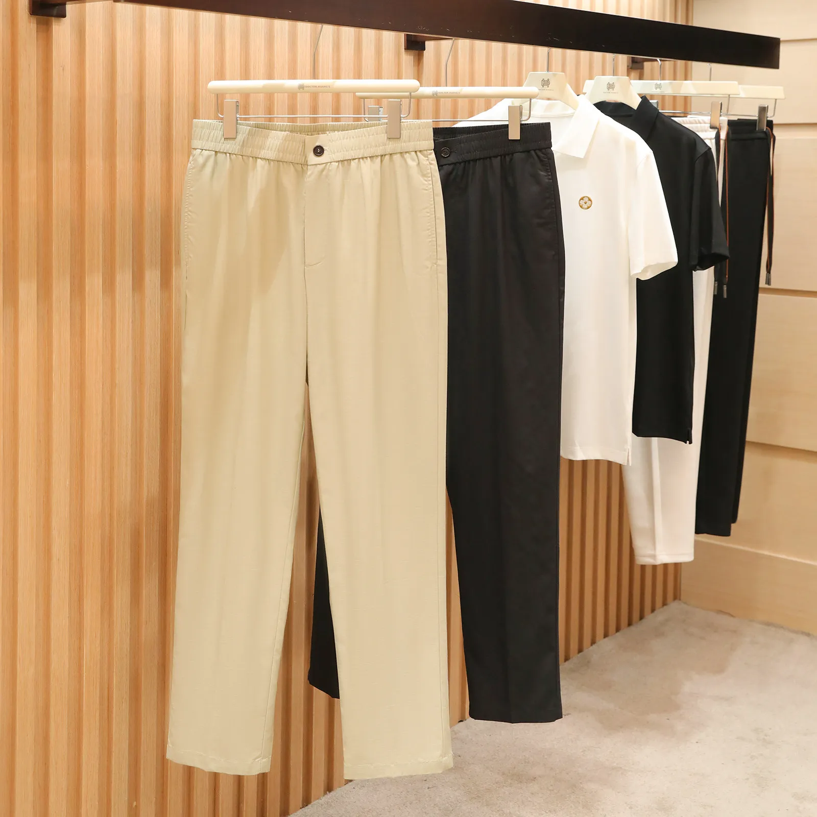 

Italian luxury old money style 2026 spring and summer new men's high-end lyocell cotton straight casual trousers