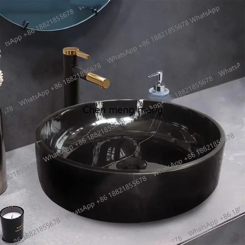 

Grande promotion Natural marble hotel home balcony washbasin basin on the table toilet small size washbasin single basin round b