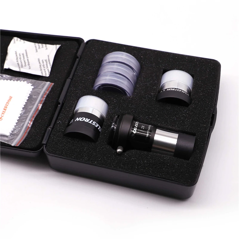 Celestron Astromaster Accessory Kit with 2X Barlow Lens 6mm Ploss 15mm Kellner Eyepiece #25 #80A Moon Filter for Astronomical