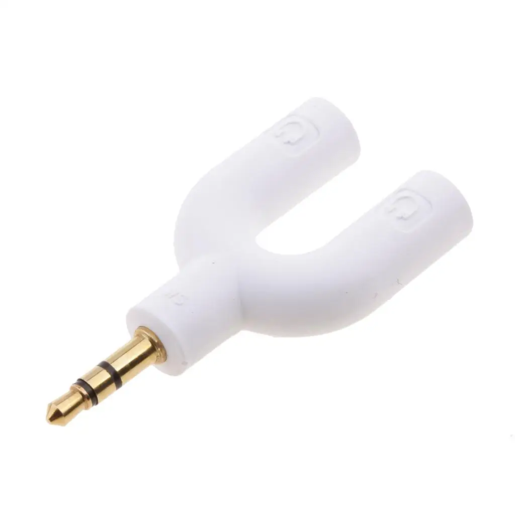محول صوت ستيريو 3.5 ملم ذكر إلى 2 منفذ 3.5 ملم سماعة أذن أنثى لـ
