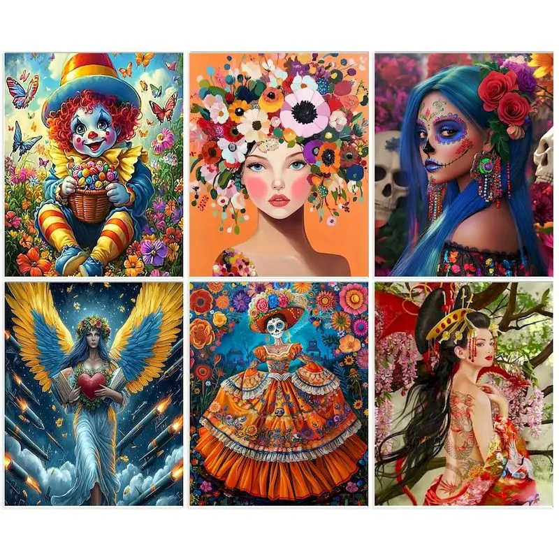 

GATYZTORY Oil Painting By Numbers Figure Painting Picture Coloring By Numbers For Adults Women Diy Canvas Drawing Wall Artcraft