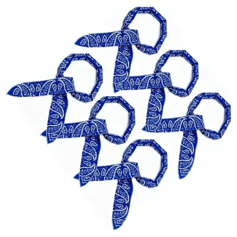 ABHS-6 Pack Cooling Neck Wraps Neck Cooler Ice Bandanas Scarf For Hot Weather Ultra Running Walking Riding Women Men Blue
