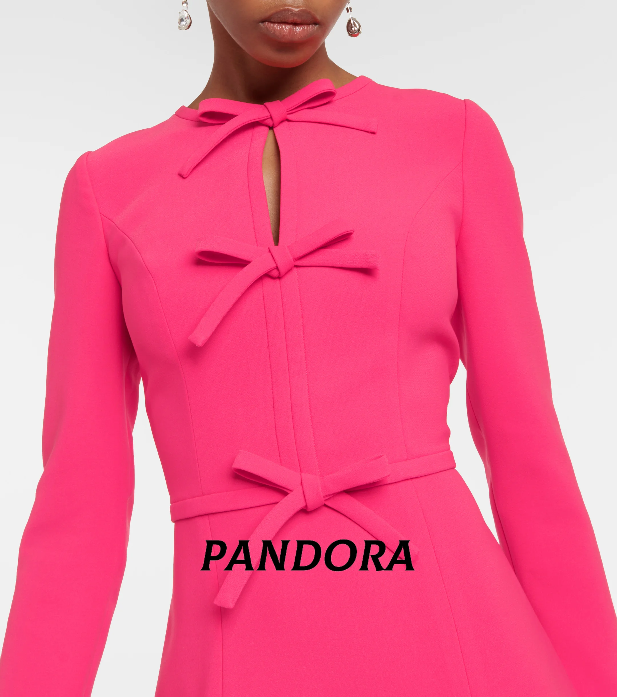 Pandora O-neck Bow Haute Couture Dress Long Sleeve A Line Formal Evening Party Dress 2025