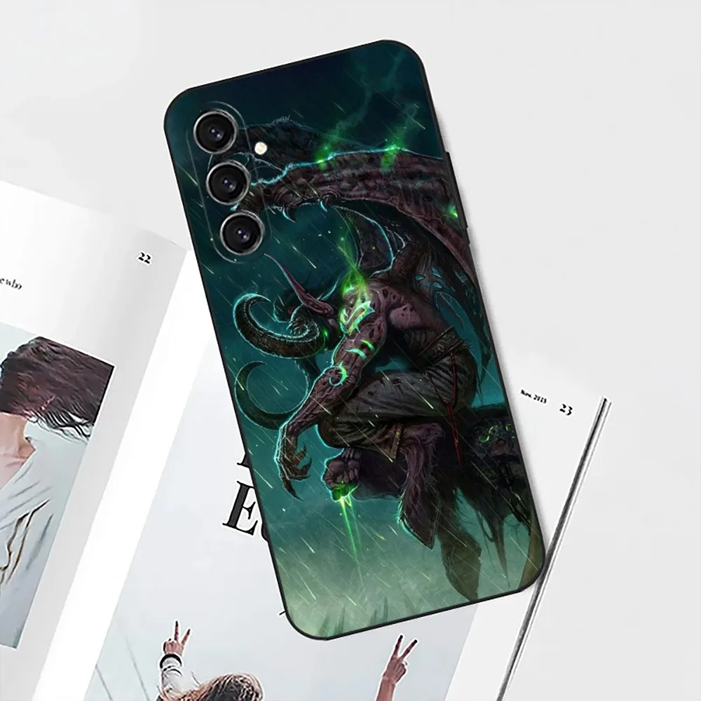 The W-World of Warcraft Game Phone Case For Samsung S24,21,22,23,30,Ultra,S20,Plus,Fe,Lite,Note,10,9,5G Black Soft Cover