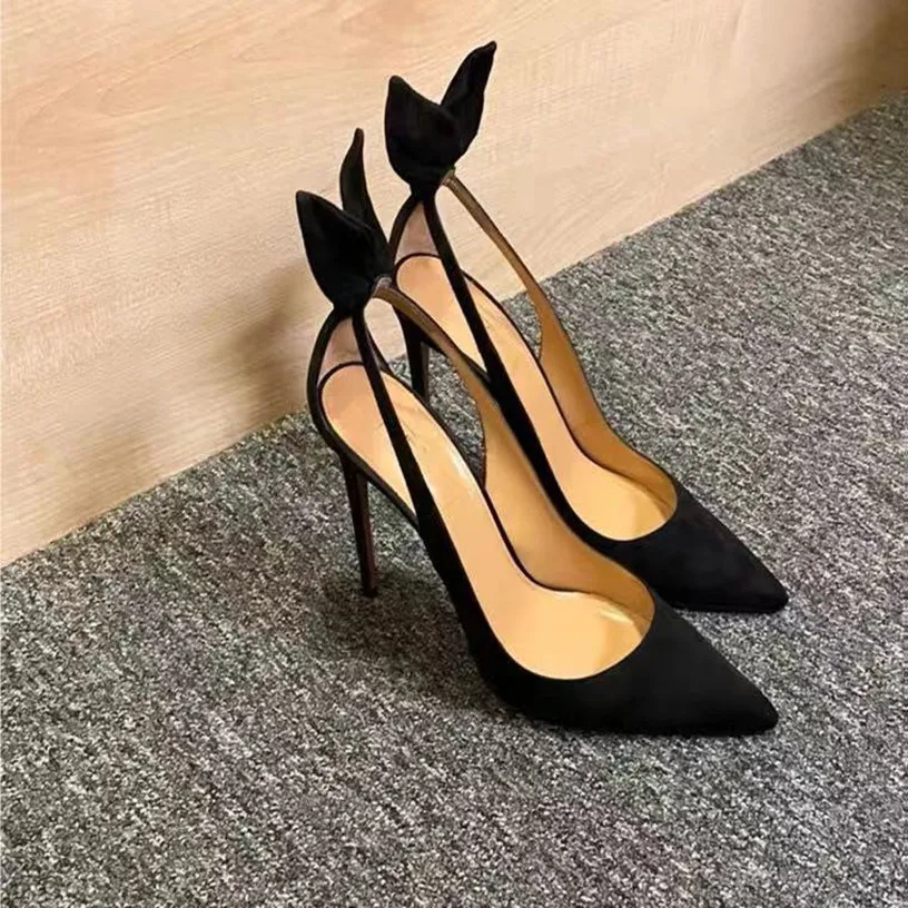 New High Heels Sexy Shallow Mouth Fashion All-match Pointed Toe Stiletto Shoes Baotou Sandals Shoes for Women