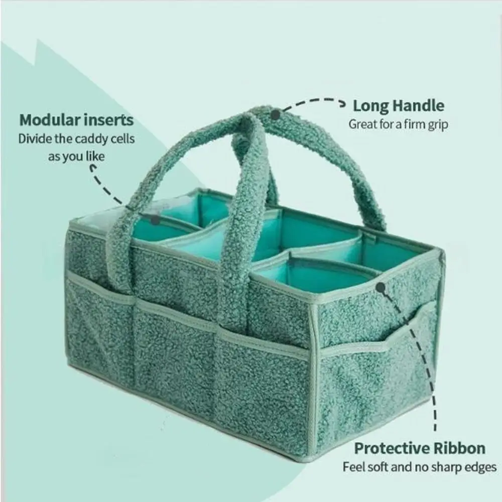 Práctica bolsa de pañales para bebé, gran capacidad con asa, cesta de pañales para bebé, divisor extraíble, organizador de pañales, Baby Shower