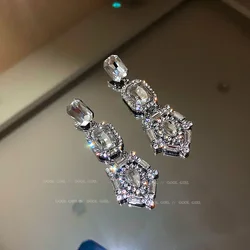 925 Silver Needle European and American Fashion Exaggerated Earrings