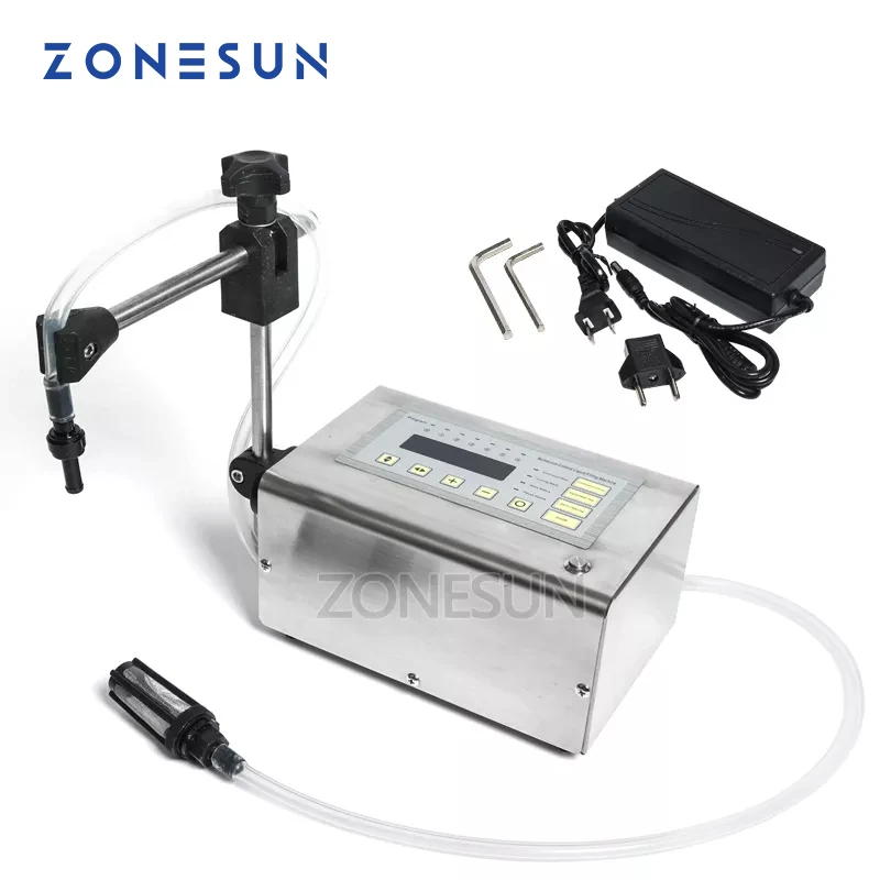 

ZONESUN Electrical Liquids Filling Machine Water Digital Filler Automatic Pump Sucker Beverage Oil Packaging Equipment Tools