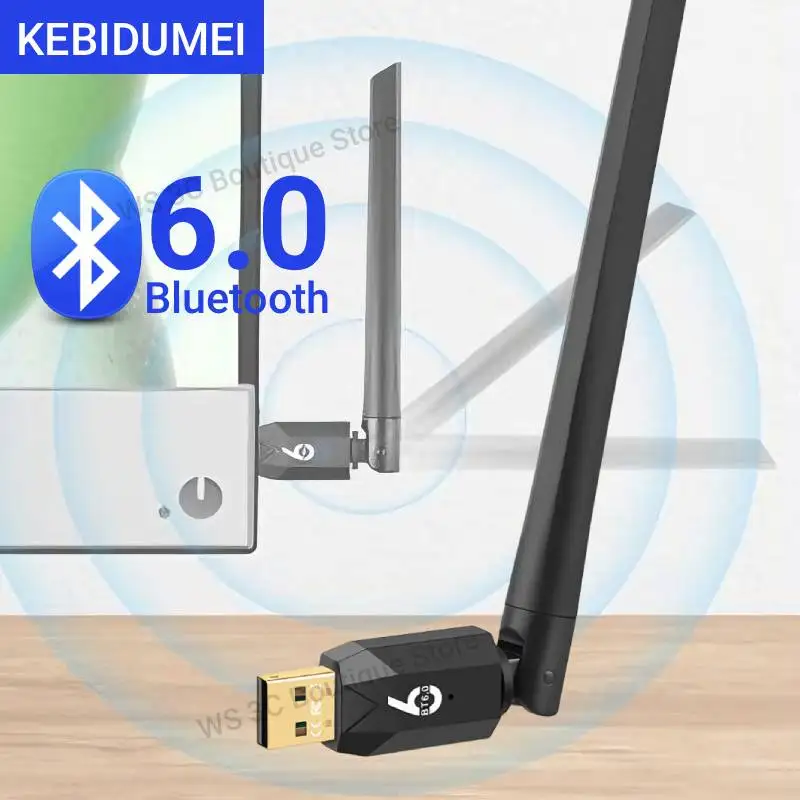 

USB Bluetooth 6.0 Adapter Bluetooth 5.4 Dongle Bluetooth Receiver & Transmitter for PC Windows 11/10/8.1 for Keyboard/Mouse