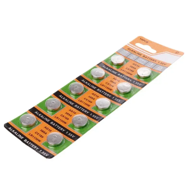 10PCS Button Coin Cell AG10 1.5V Watch Batteries SR54 389 189 LR1130 SR1130 Control Remote Accessory