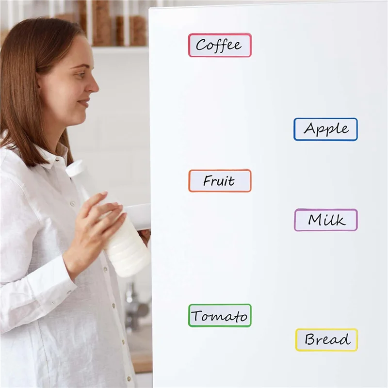 108 Pcs Magnetic Dry Erase Labels Reusable Strips Classroom Name Tags Writable Blank Magnet Cards Erasable Fridge Memo