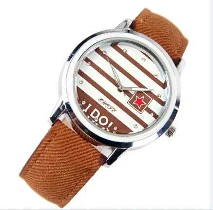 Stripe Star Casual Quartz Watch Women Jean Fabric Lether Strap Dress Ladies Watches Relogio Feminino Clock Hour Reloj Mujer