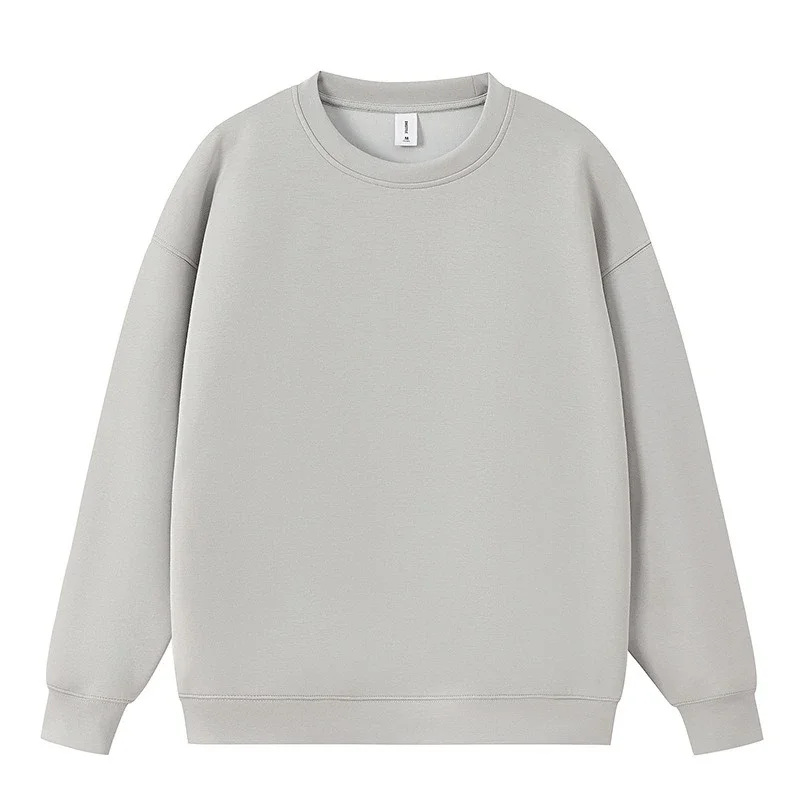 Autunno e inverno Wumingzhi Maglione girocollo con spalle scoperte in tinta unita, fondo di marca alla moda allentato di grandeversione personalizzato