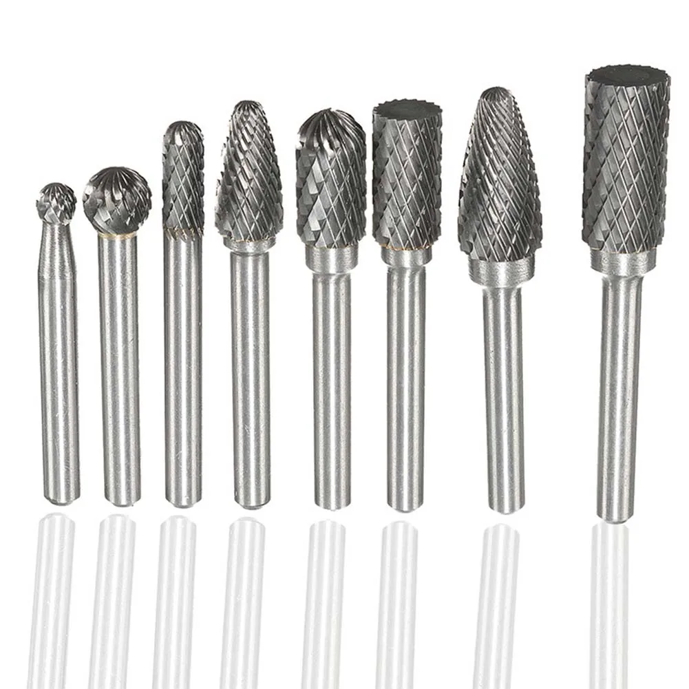 Comfortable Operation For Grinding Carbide Burr Set 1/4 Shank Burrs Cutting Deburring Double Cut Metal Carving