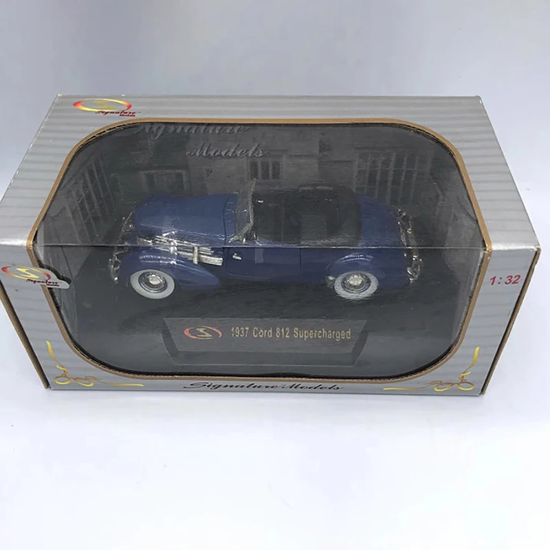 Tem falhas liga de singatura 1/32 1937 cabo 812 modelo de carro supercarregado clássicos lembrança presente exibição estática