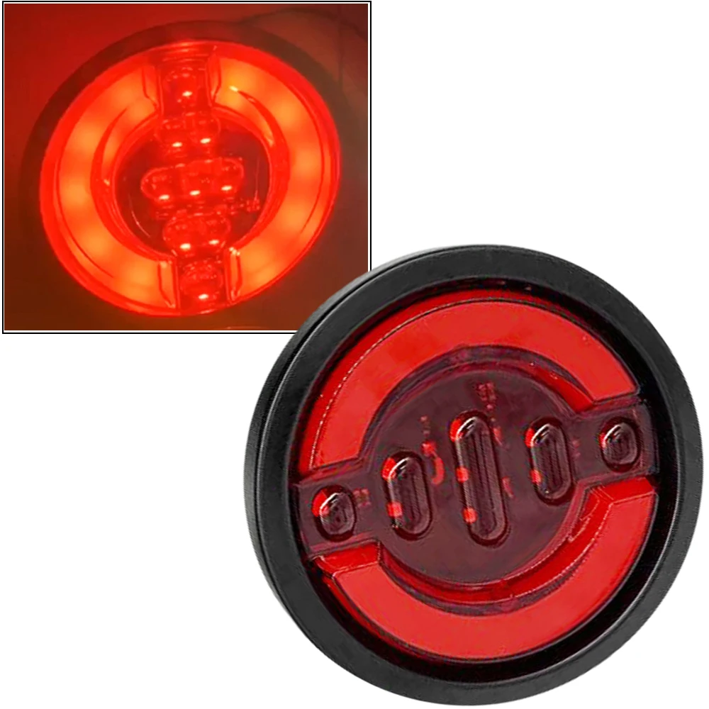 24V Truck Light Brake Stop Side Marker Light For 24V Lorries Trucks Trailers LED Round Car Rear Tail Light