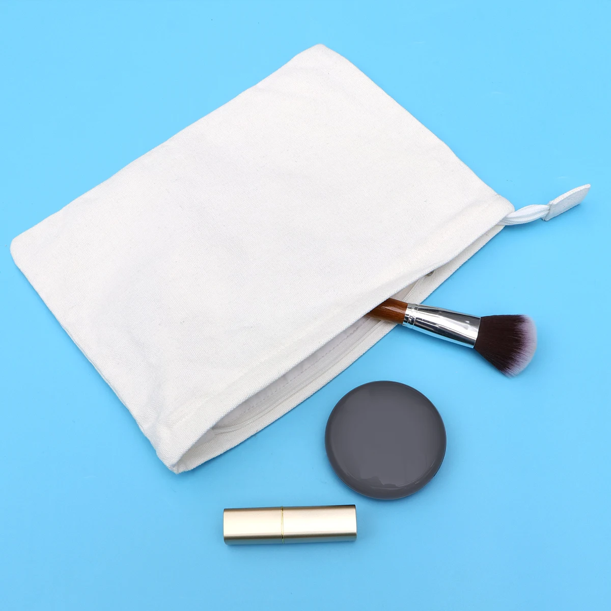 

4pcs Canvas Makeup Bag Zipper Holder Lightweight Storage Pouch Durable Travel Organizer For School Holiday Outdoor Use