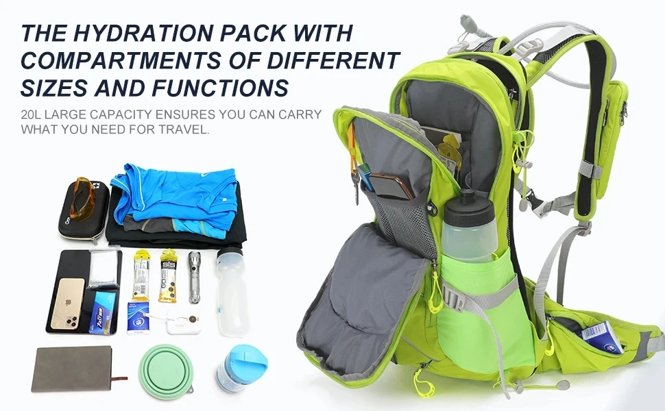 Bergsteiger-Wanderrucksack 20 Liter Herren und Damen Outdoor-Sport Laufrucksack Wasserdichter Camping-Trekking-Rucksack – Detail 2