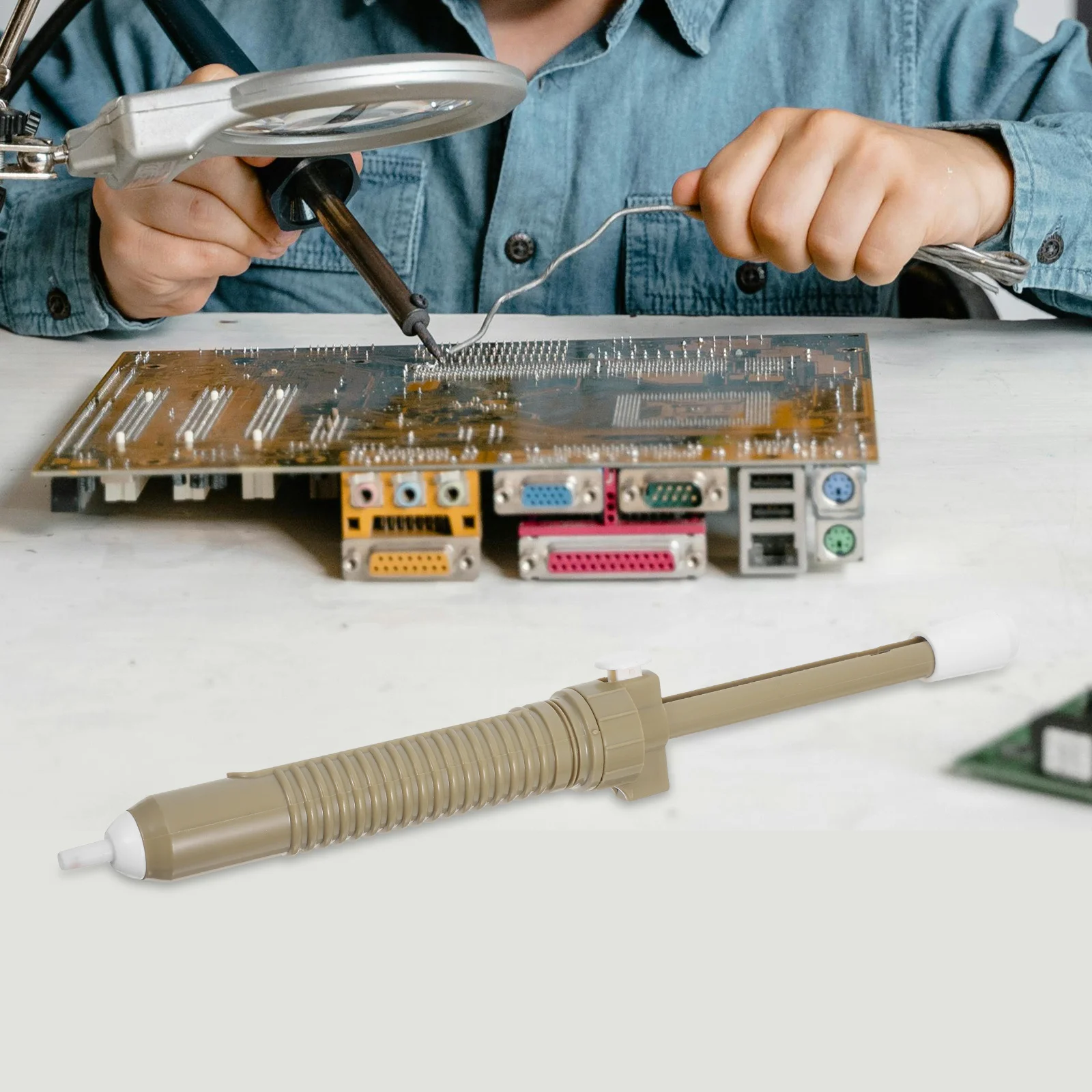

Solder Sucker Manual Desoldering Pump Handheld Plastic Tool Quick Solder Removal for Electronics Welding Manual Desoldering Pump