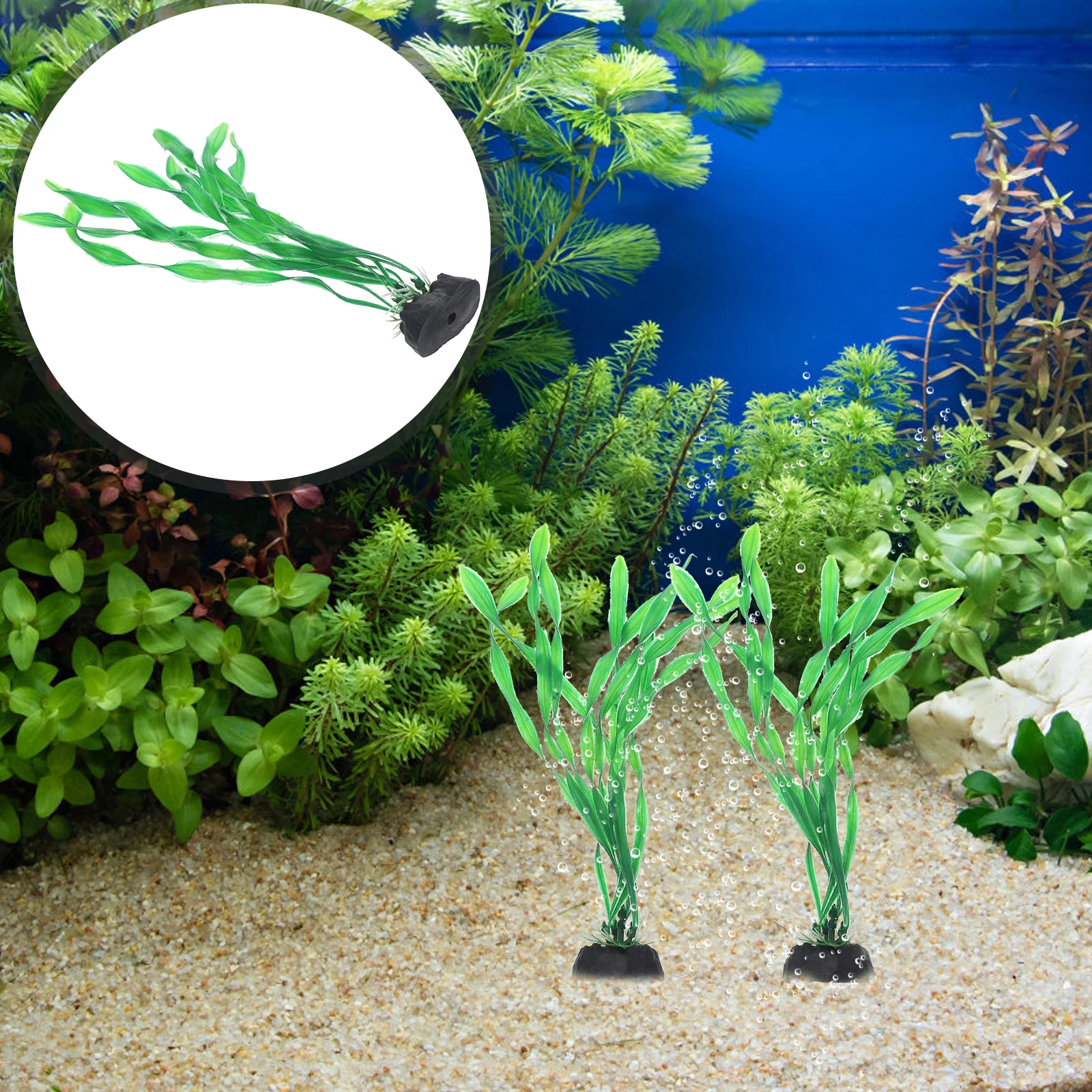 

10 Pcs Fish Tank Plants Aquatic Decoration Small Grass Desktop Household Decorations Artificial Realistic Aquarium Decorative