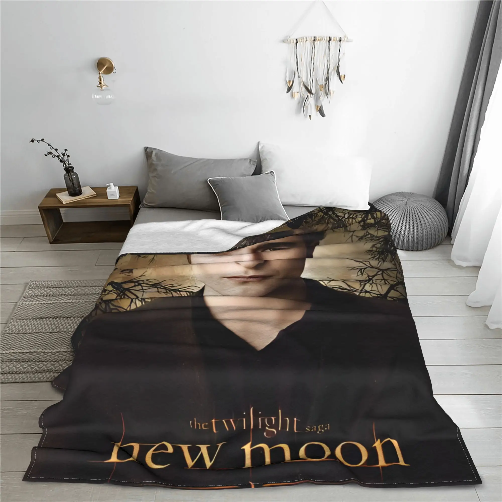 The Twilight Saga Blankets Fleece Textile Decor Edward Robert Pattinson Breathable Soft Throw Blanket for Bed Bedroom Rug Piece