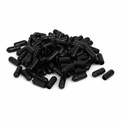 

5mm Inner Dia Rubber Hose End Cap Screw Thread Protector Cover Black 1000pcs