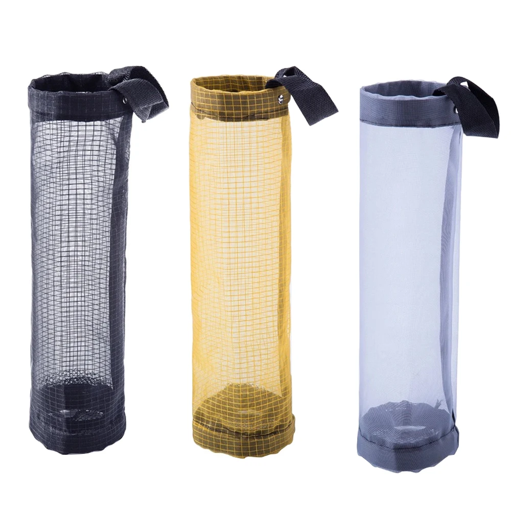 

3 Pcs Premium Polyester Mesh Kitchen Trash Bags Organizers Sturdy Reusable Garbage Dispenser Storage Pouches For Plastic Bags