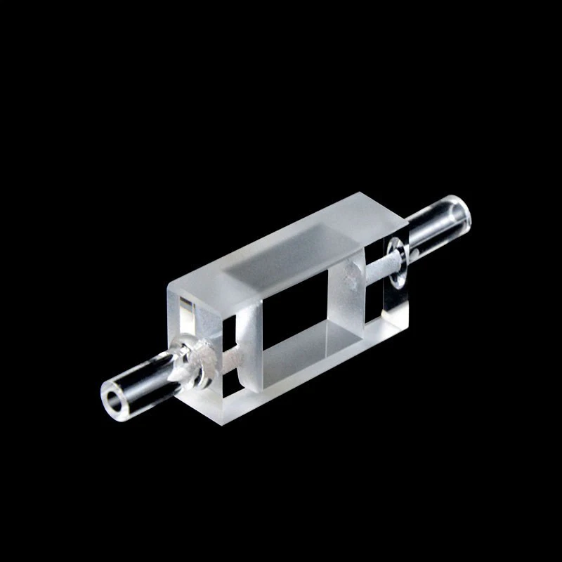 5mm quartz flow colorimetric dish UV transparent integrated molding acid alkali resistant organic high-temperature funnel design
