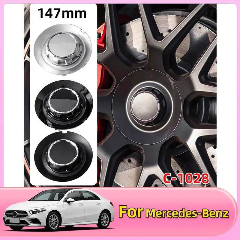 

4PCS 147mm C-1028 17028 Car Wheel Center Hub Cover Cap Badge Logo For Mercedes Benz AMG G350 G500 G63 S680 GLS600 Accessories