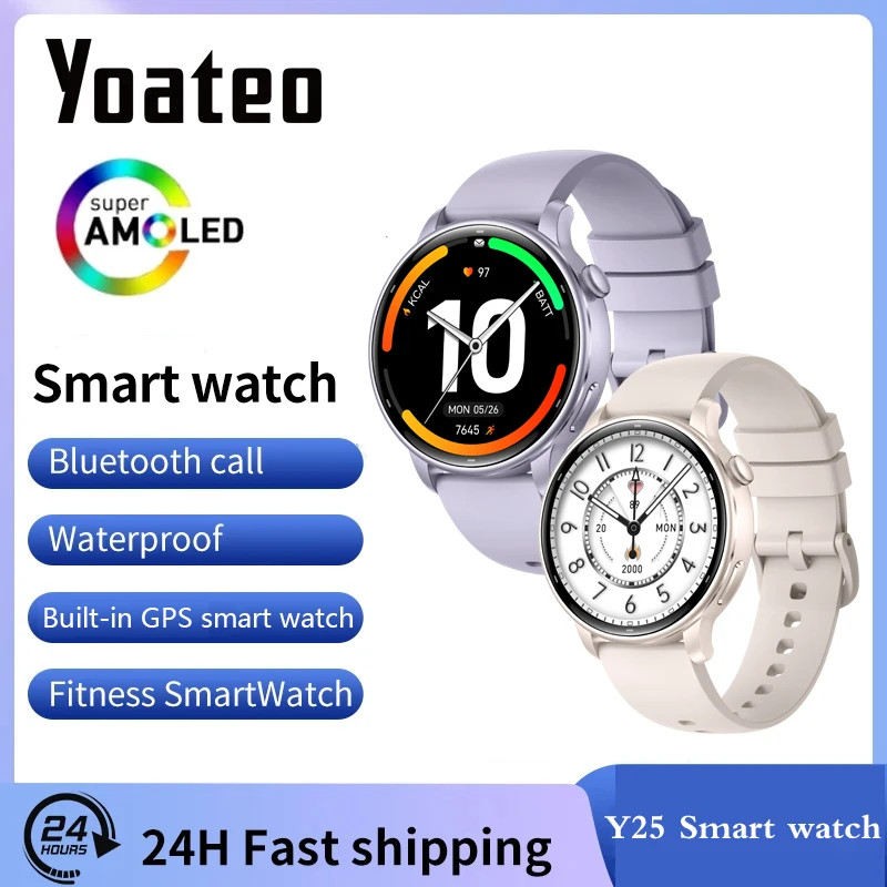 

Yoate Women's Health Smart Watch Built-in GPS Compass Health Monitor Sleep Mode BT Call 3TAM Waterproof Sport Smart Watch Ladies