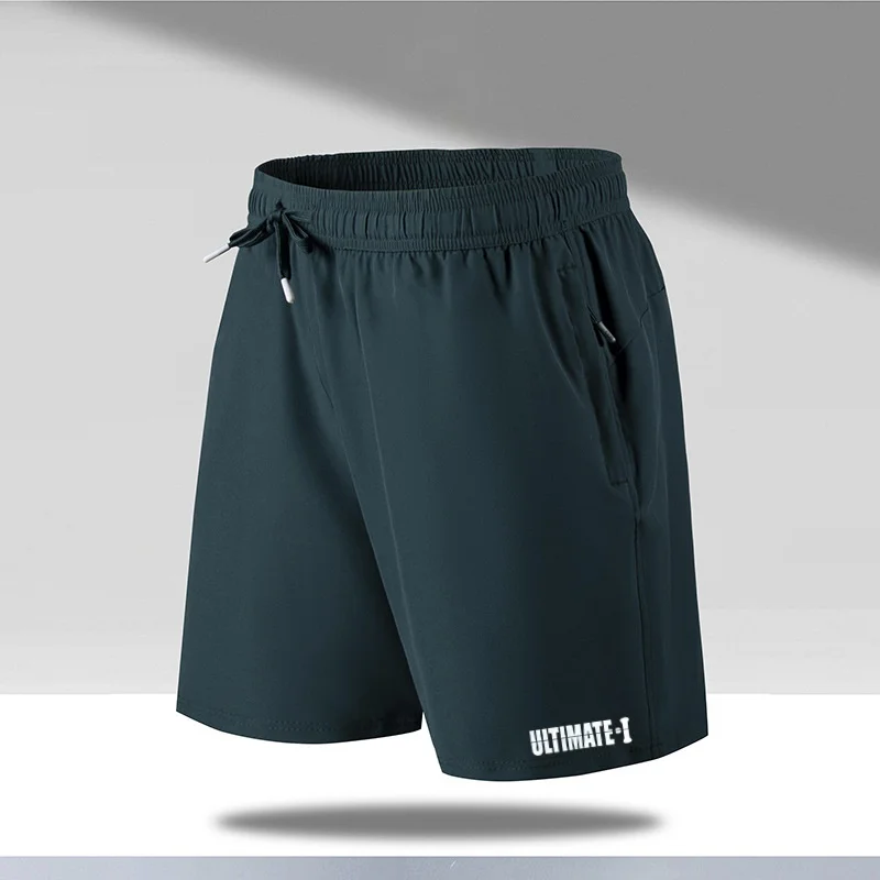 Men's Summer Korean Style Trendy Five-Quarter Pants Loose Elastic Sports Ice Silk Quick-Drying Three-Quarter Beach Shorts