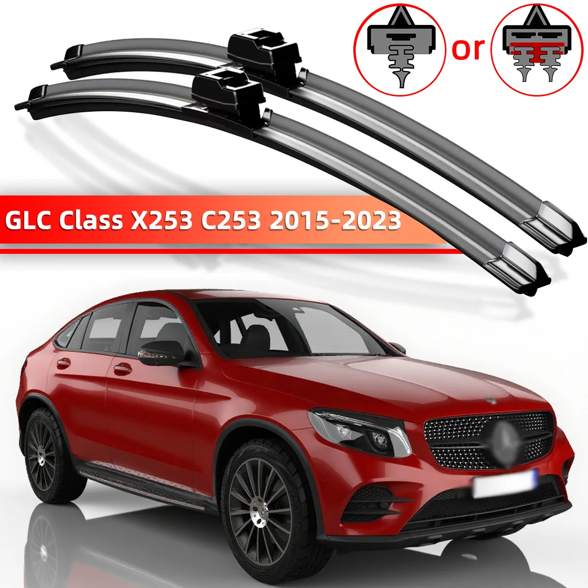 

Car Windshield Wipers Suitable For Mercedes Benz GLC Class X253 C253 2015-2023 High Quality Wipers 2016 2017 2018 2019 2021 2022