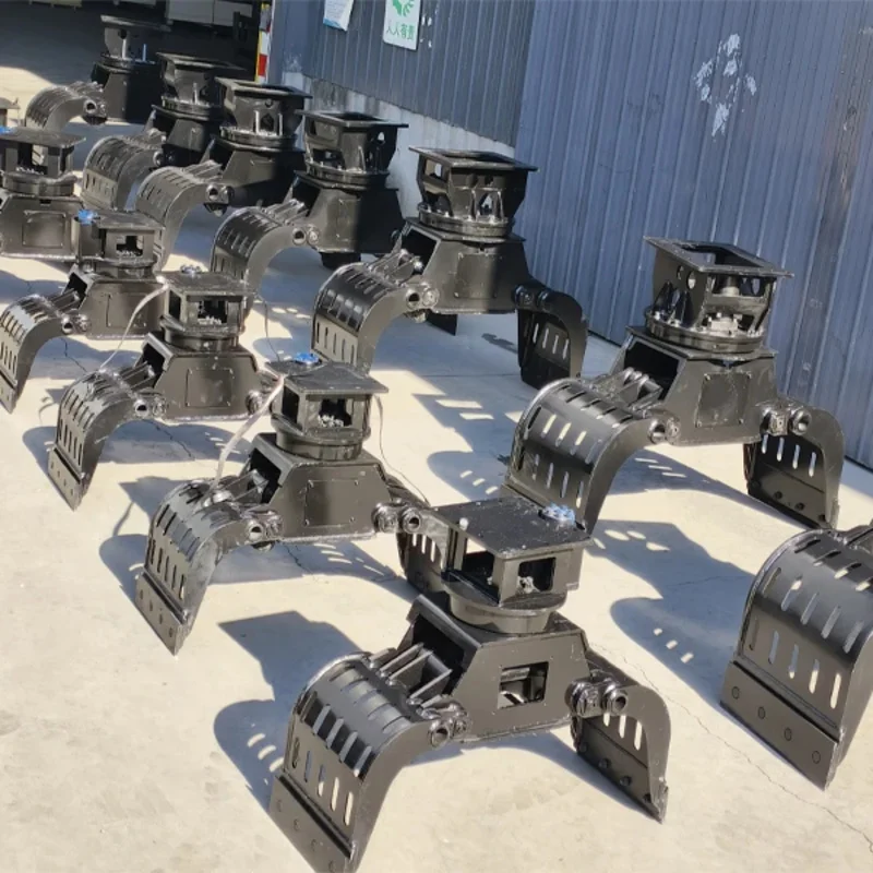 

For Sea Shipping CustomizedRotary Demolition Grapple for Rock Stone Excavator Attachment Hydraulic Sorting Gripper with Motor an