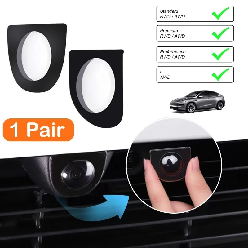 1/2 Paar staubdichte Objektivabdeckung, wasserdicht, kollisionssicher, Displayschutz für die vordere und hintere Kamera für Tesla Model Y/YL Juniper – Detail 1