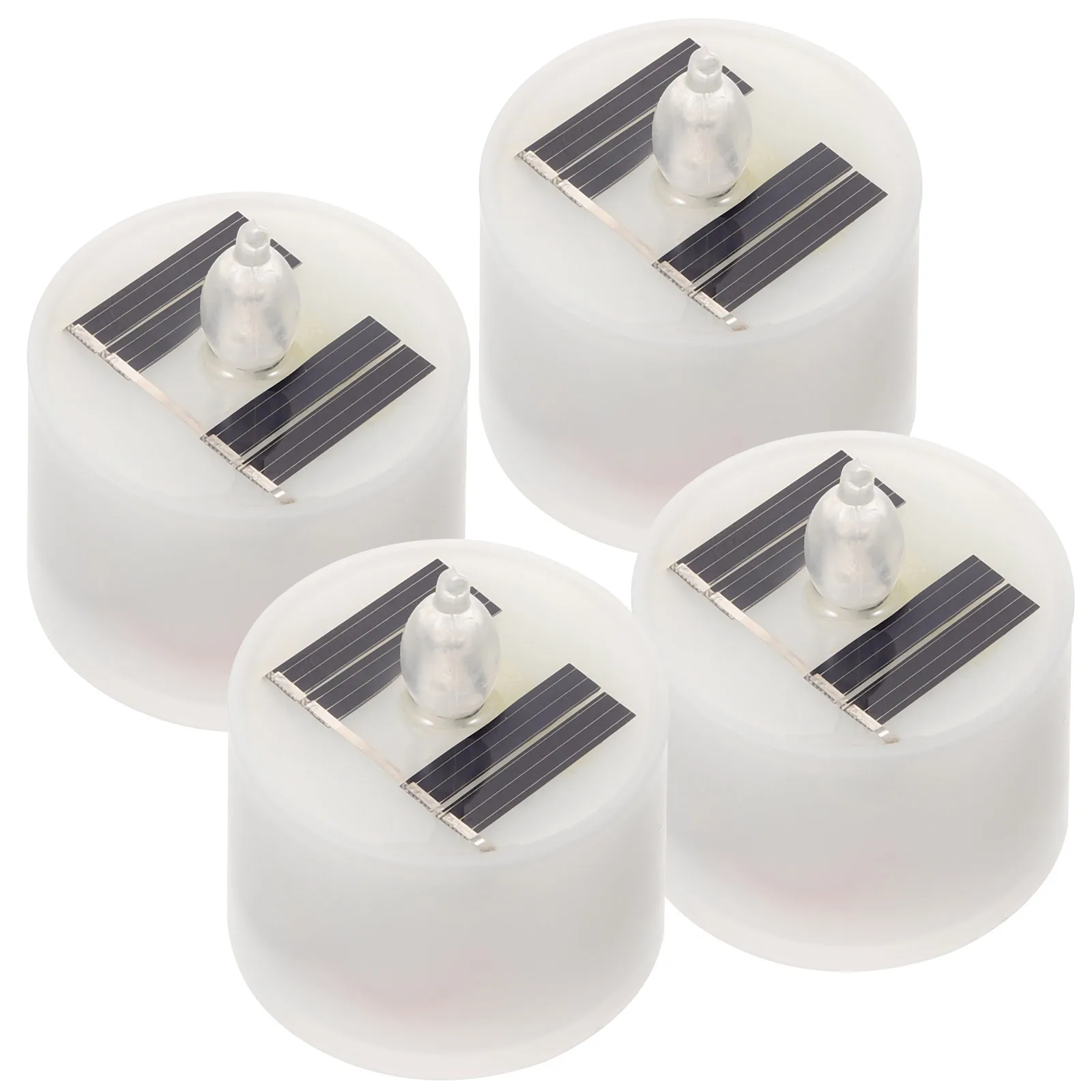 

4pcs Light LED Tealight Waterproof Acrylic Flameless Rechargeable Sunlight Solar Powered Tea Lights Home Garden Outdoor