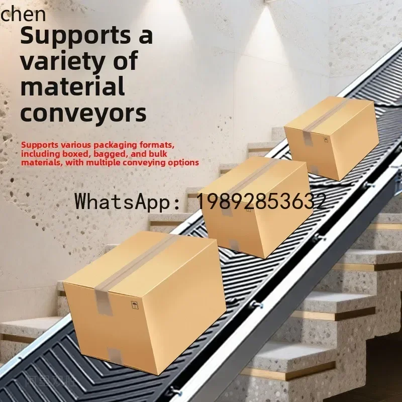 A31-  Upstairs Anti-Slip Conveyor Staircase Special Folding Lightweight Belt Conveyor Warehouse Loading and Unloading Artifact