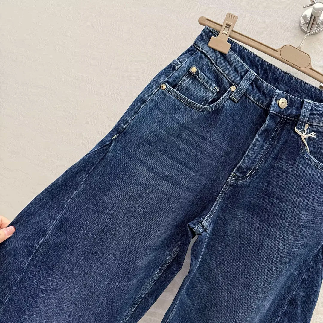 

2026 New Spring Fashion Streetwear Loose Cool Machete Jeans Women All-matched Retro High Waist Washed Blue Denim Pants
