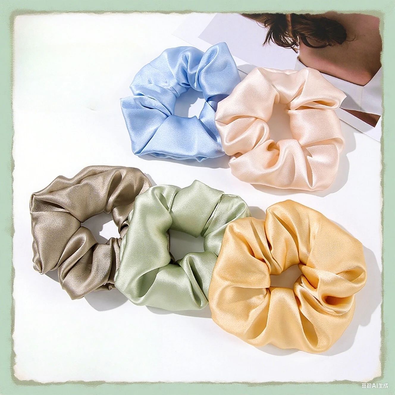 

Satin Finish, Hair-Friendly Hair Bands for Women, Extra Large 100% Mulberry Silk Scrunchies