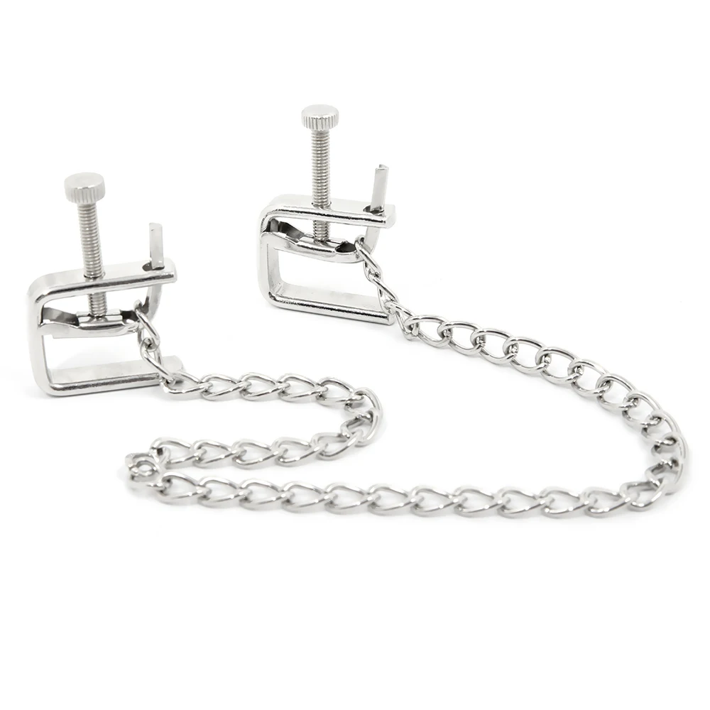 قابل للتعديل سلسلة معدنية الحلمة المشابك BDSM المتطرفة الوثن الرقيق الحلمة كليب السلع الجنسية للكبار ألعاب الجنس أدوات المنتجات المثيرة #5