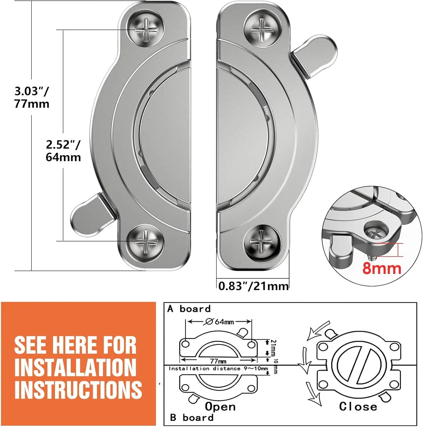 2-pack zinklegering tafelgespconnectoren, tafelbordconnector hardwareaccessoires zware zinklegering (met schroeven)