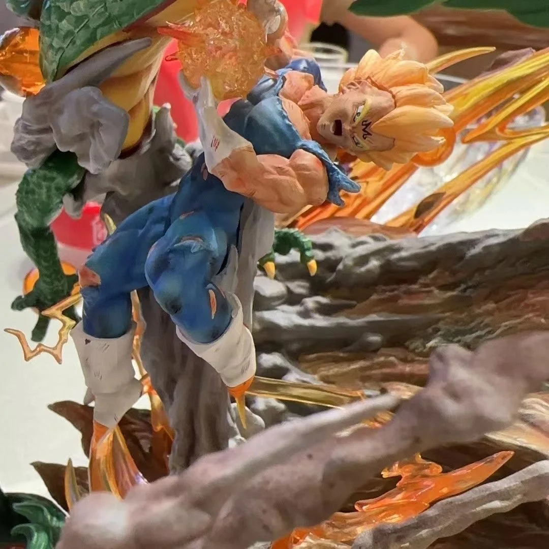 โมเดลซุปเปอร์ไซย่า ซุนโกคู VS เบจิต้า โยนเซย์ ขนาด 38 ซม. ดราก้อนบอล ดราก้อนเอฟเฟกต์พิเศษ อุปกรณ์ต่อพ่วงเกม ของตกแต่งโต๊ะทำงาน ของขวัญ ของเล่น