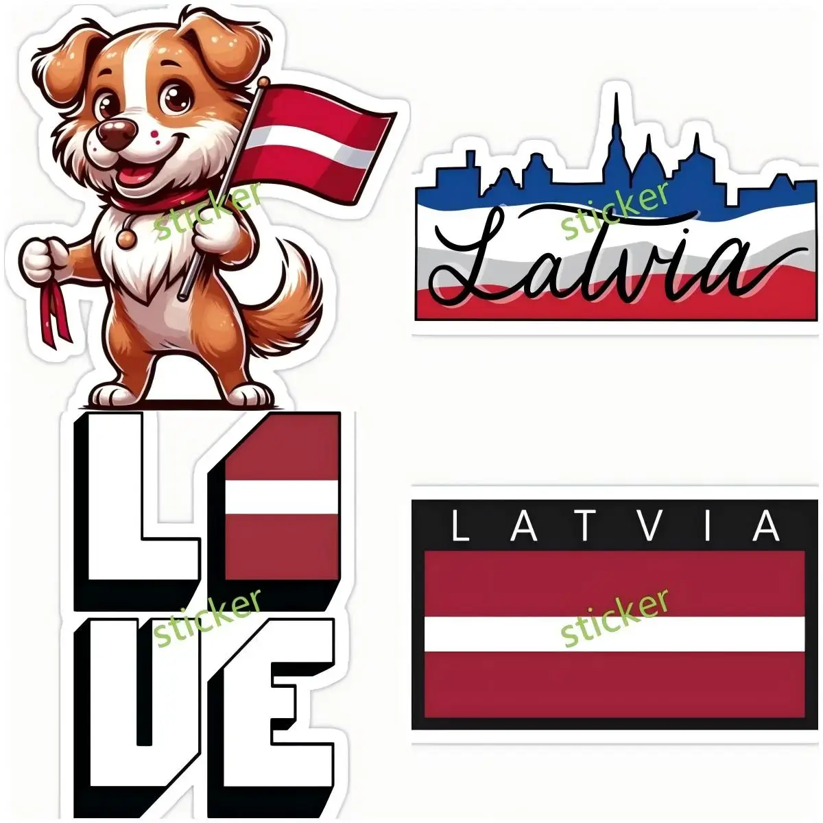 

Latvia flag Car Stickers Motorcycle Helmet Camper Graffiti Creative Scratch-proof Window Decal