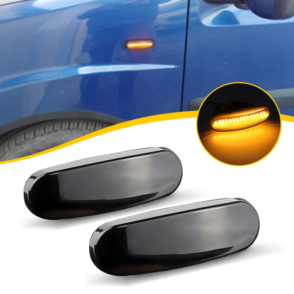 

2PCS Dynamic LED Turn Signal Side Marker Light For Fiat Panda 169 Grande Punto Inkl Evo Doblo Fiorino Linea Idea/Abarth Panda