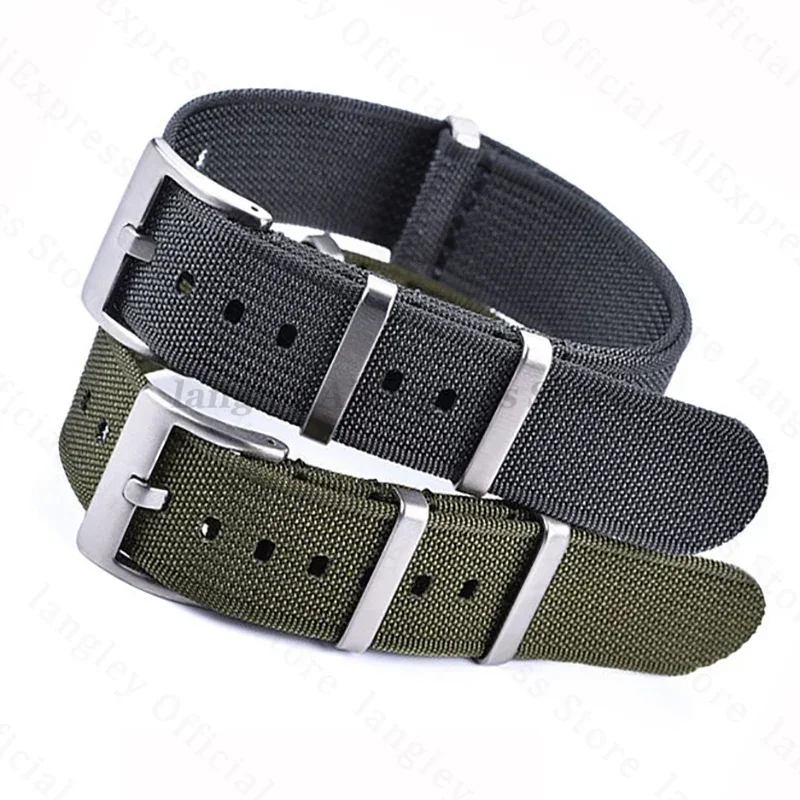 Качественный нейлоновый ремешок для часов 18 мм, 20 мм, 22 мм для Seiko, военная ребристая тканевая оплетка для часов Huawei, браслет Gt3/4 для Samsung