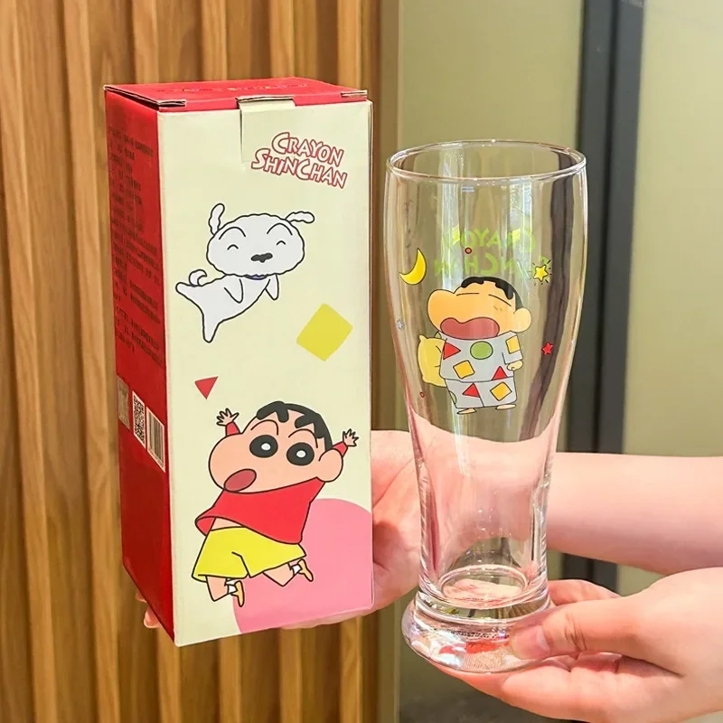 

Crayon ShinChans Cute Cartoon Glass Cup Beer Mug Drink Juice Cup Children Milk Cup Creative Birthday Gift for Kids Friends