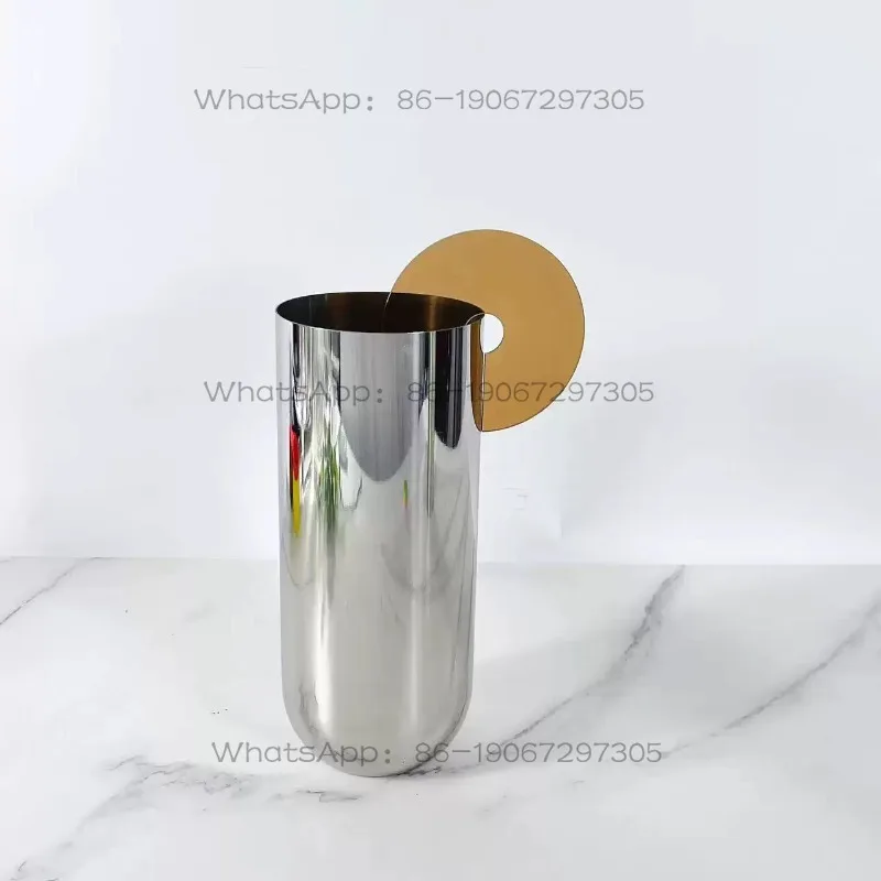 Creative Nordic Stainless Steel Mirror Geometric Vase Flower Ornament Sales Office Living Room Soft Decoration